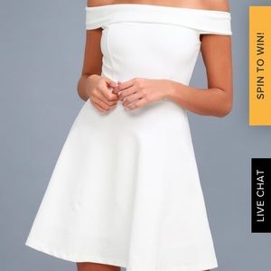 Lulus off the shoulder white dress